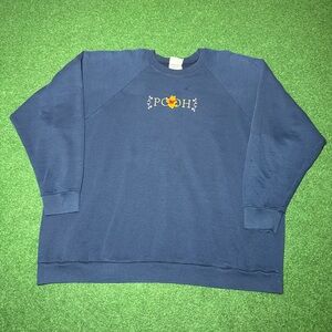 Vintage 90s Winnie The Pooh Retro 3XL XXXL Navy Blue Disney Crewneck Sweatshirt